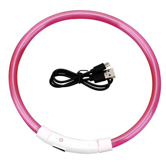Led Usb Dog and Cat Collar Pet Dog Cat Night Luminous Charge Collar Led Night Safety Flashing Glow Dog Cat Loss Prevention Collar Pet Accessories