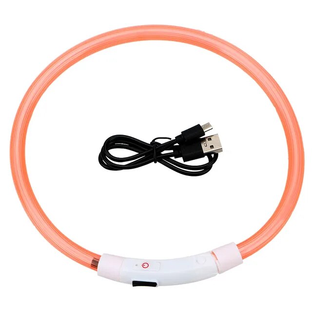 Led Usb Dog and Cat Collar Pet Dog Cat Night Luminous Charge Collar Led Night Safety Flashing Glow Dog Cat Loss Prevention Collar Pet Accessories