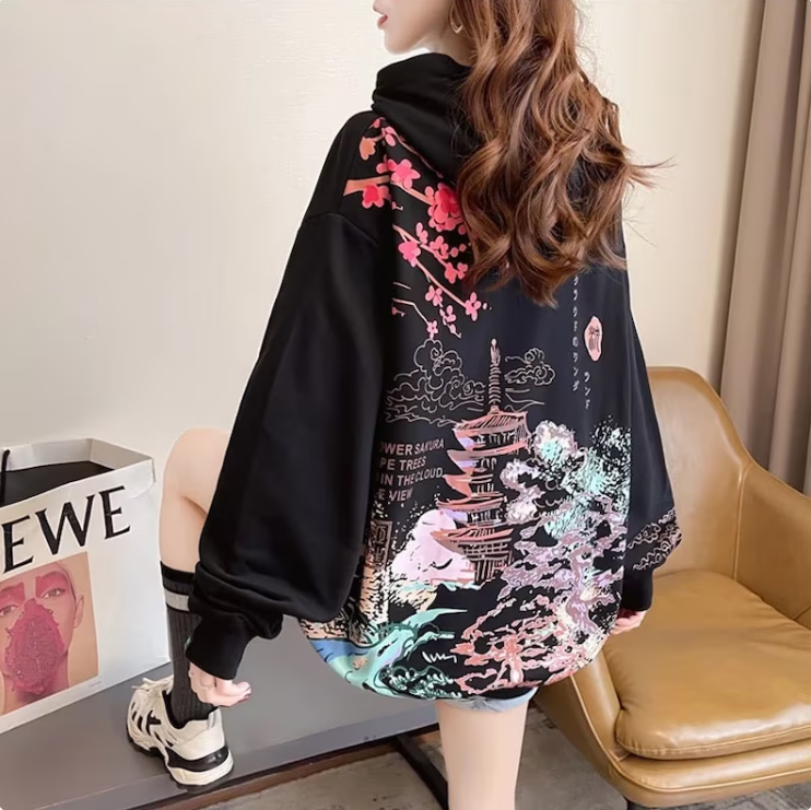 Sakura Cherry Blossom Tree Japanese Floral Flower Anime Hoodie