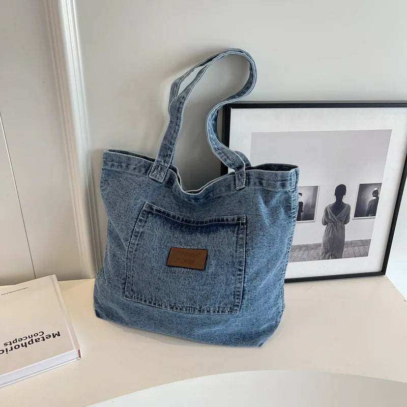 Denim Designer Handbag Luxury Designer Tote Bag Fashionalbe Clutch Bags Solidcolor Underarm Simple Female Commuter Handbags 2025