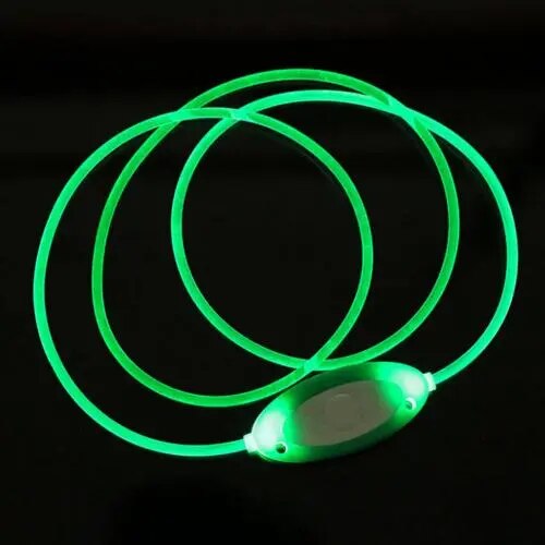 80cm Night Safety Pet Collar Bright Adjustable LED Dog Luminous Necklace Neck Strap Flashing Glowing Neck Belt For Pet Collars