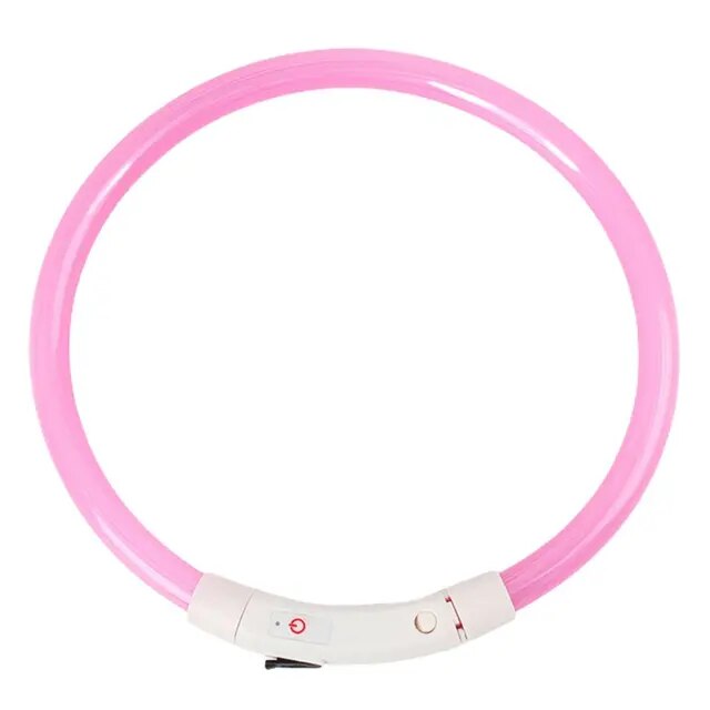 LED Dog Cat Collar Luminous Rechargeable for Outdoor Light up Collar USB Charging Puppy for Outdoor