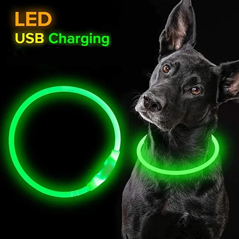 Led Usb Dog and Cat Collar Pet Dog Cat Night Luminous Charge Collar Led Night Safety Flashing Glow Dog Cat Loss Prevention Collar Pet Accessories