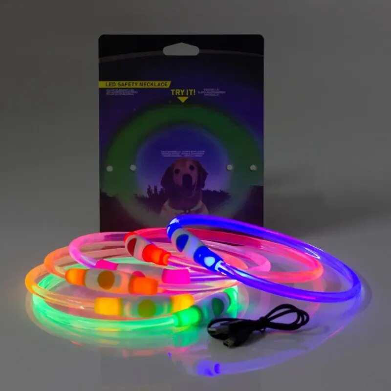 Dog Collar Usb Charge Luminous Collar Luminous Pet Collar Led Dog Collar Pet Accessories Collar Perro светящийся ошейник