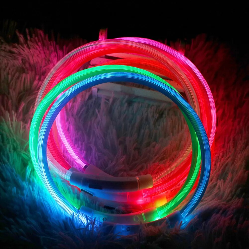 Led Usb Dog and Cat Collar Pet Dog Cat Night Luminous Charge Collar Led Night Safety Flashing Glow Dog Cat Loss Prevention Collar Pet Accessories