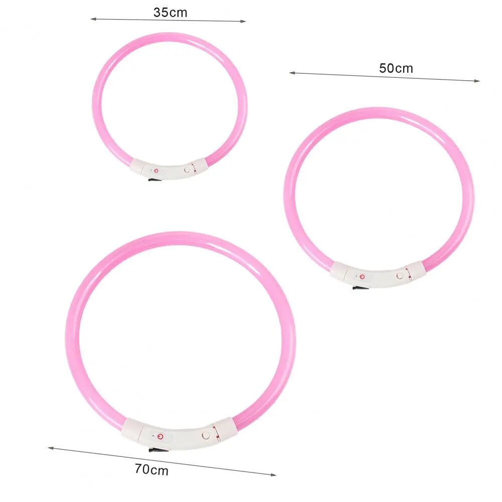 LED Dog Cat Collar Luminous Rechargeable for Outdoor Light up Collar USB Charging Puppy for Outdoor