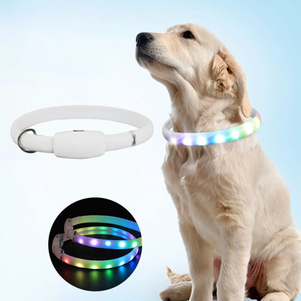Led Dog Collar Cuttable Led Pet Collars Rechargeable Comfortable Luminous Accessories for Dogs Pet Supplies Flashing Dog Collar