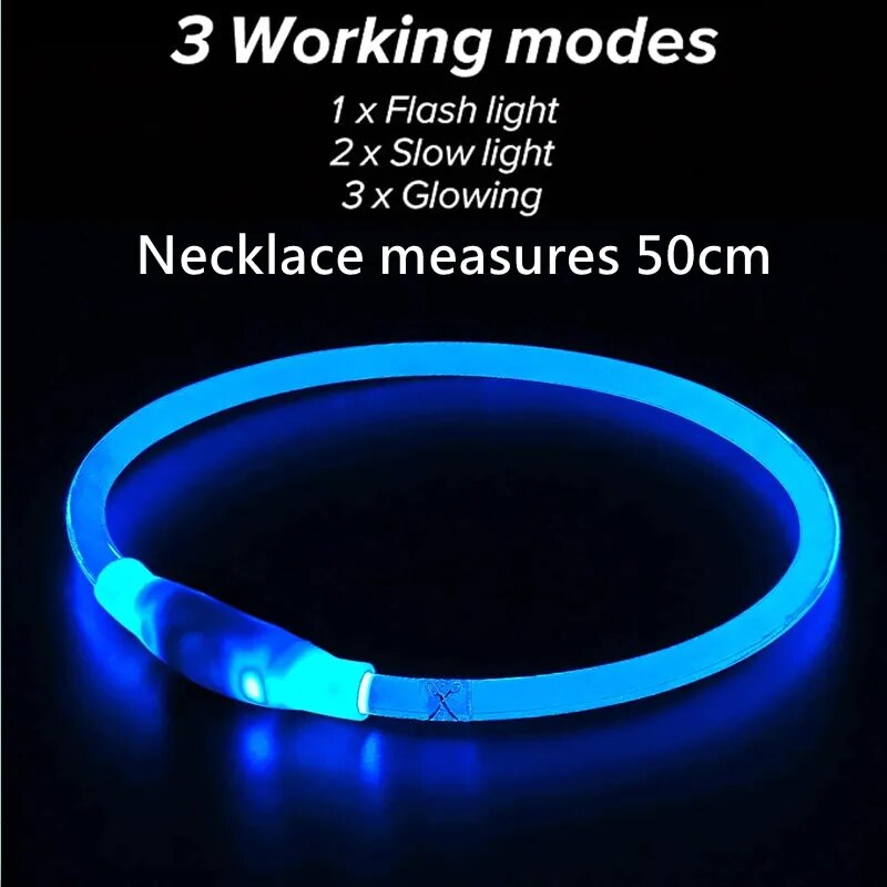Led Usb Dog and Cat Collar Pet Dog Cat Night Luminous Charge Collar Led Night Safety Flashing Glow Dog Cat Loss Prevention Collar Pet Accessories