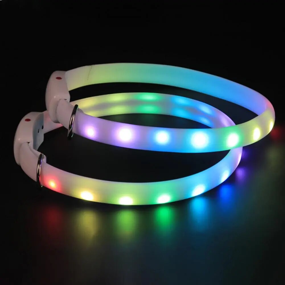 Led Dog Collar Cuttable Led Pet Collars Rechargeable Comfortable Luminous Accessories for Dogs Pet Supplies Flashing Dog Collar
