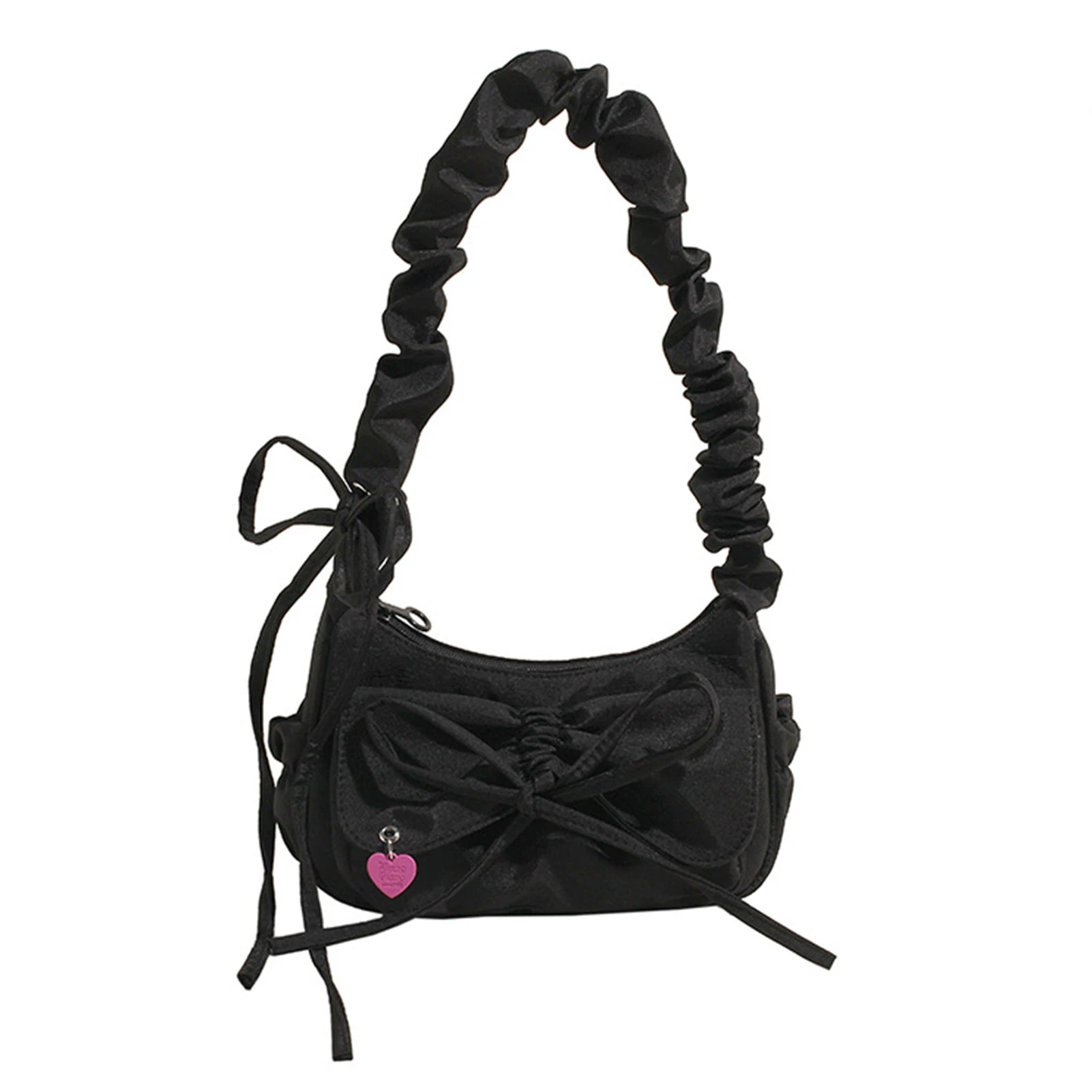 1Pcs/Lot Black Bow Casual Shoulder Bags for Women Korean Style Washed Denim Summer Handbag Exquisite Gift for Ladies Birthday