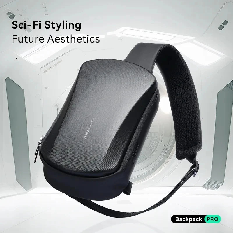 Multifunction USB Crossbody Bag Shoulder Bag Man TPU Waterproof Travel Sling Messenger Pack Chest Bag for Male