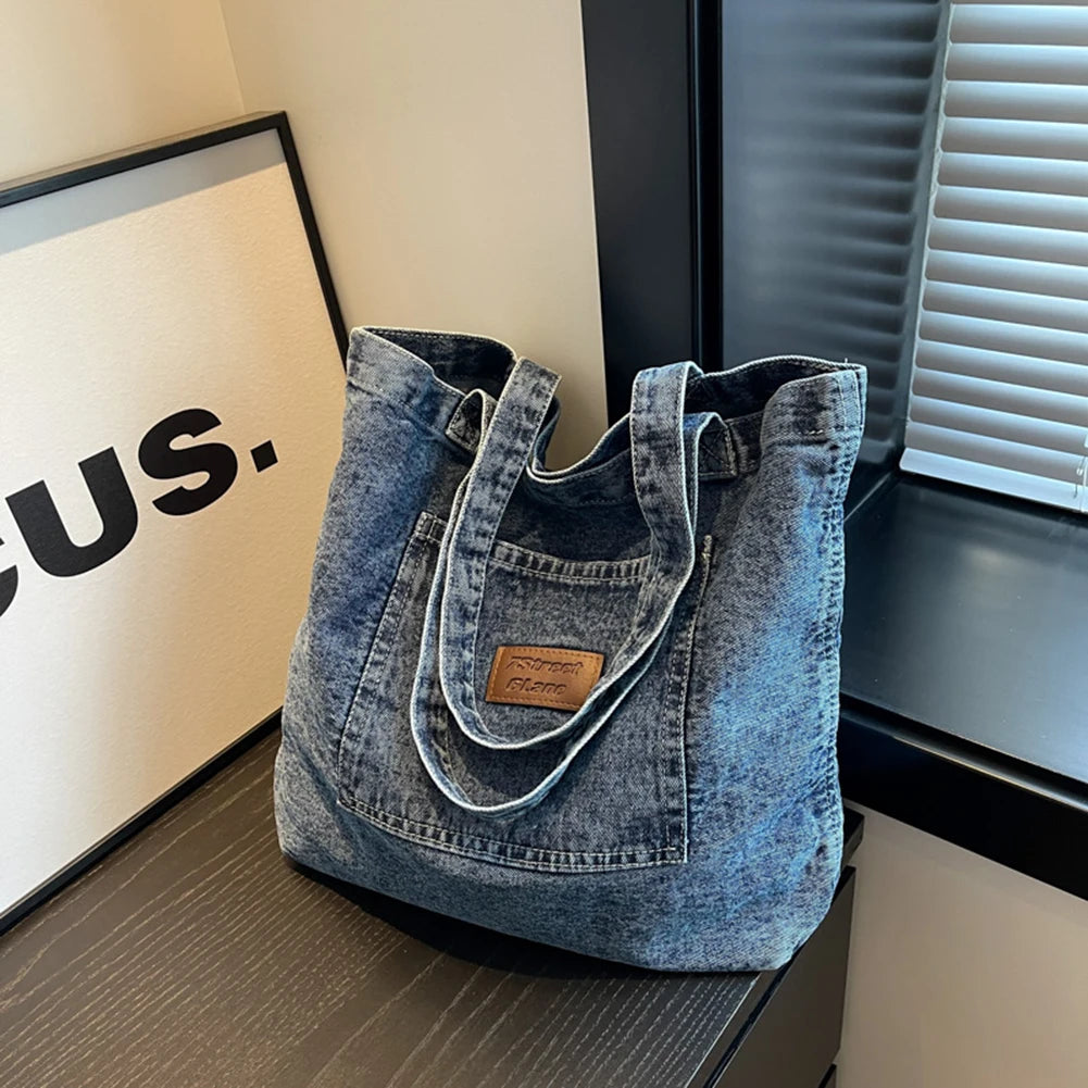 Denim Designer Handbag Luxury Designer Tote Bag Fashionalbe Clutch Bags Solidcolor Underarm Simple Female Commuter Handbags 2025