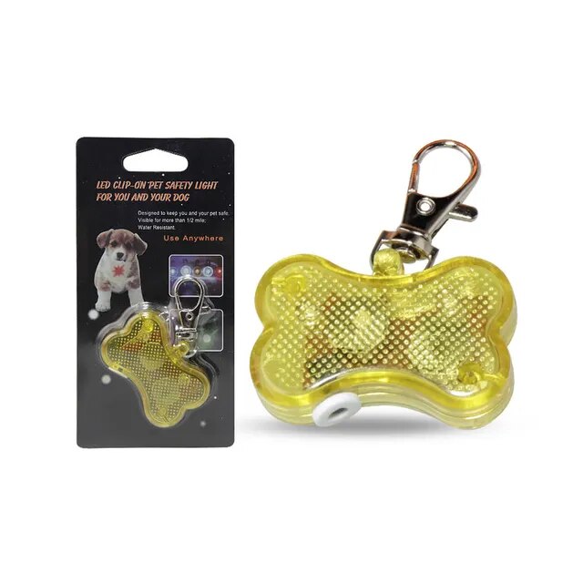 Led Dog Collar Pendant Rechargeable Pet Usb Luminous Collar Pendant Pet Flash Light Leash Dog Bone Design Decoration Dog Necklace