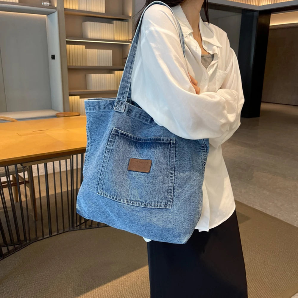 Denim Designer Handbag Luxury Designer Tote Bag Fashionalbe Clutch Bags Solidcolor Underarm Simple Female Commuter Handbags 2025