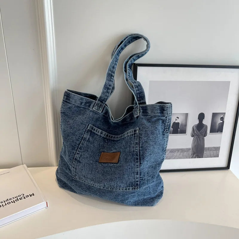 Denim Designer Handbag Luxury Designer Tote Bag Fashionalbe Clutch Bags Solidcolor Underarm Simple Female Commuter Handbags 2025