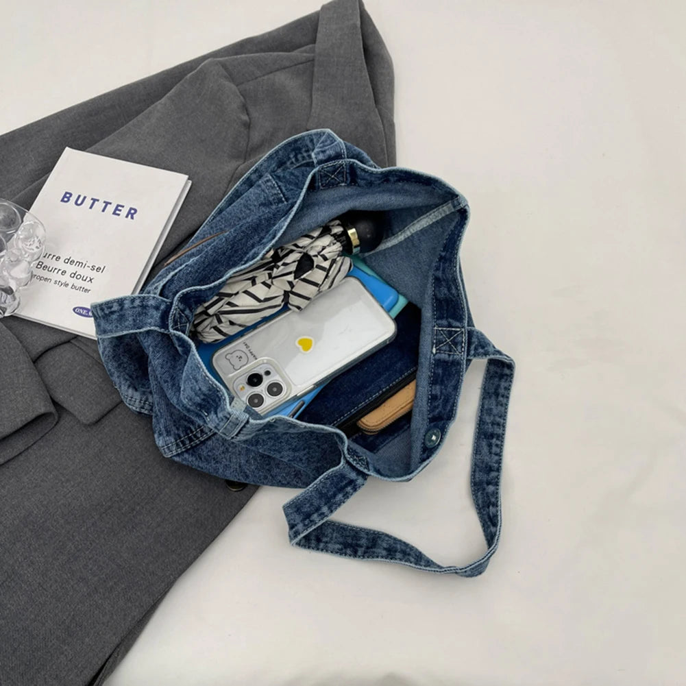 Denim Designer Handbag Luxury Designer Tote Bag Fashionalbe Clutch Bags Solidcolor Underarm Simple Female Commuter Handbags 2025