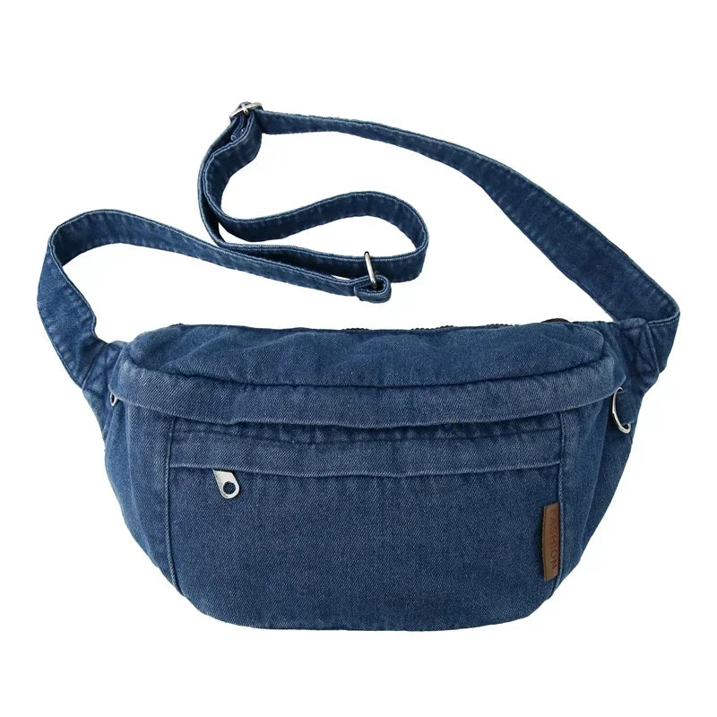 Denim Zipper Youth Ladies Waist Packs Advanced Sense Female Crossbody Bags on Sale 2024 Brand Hot Sale Bolsas Para Mujeres