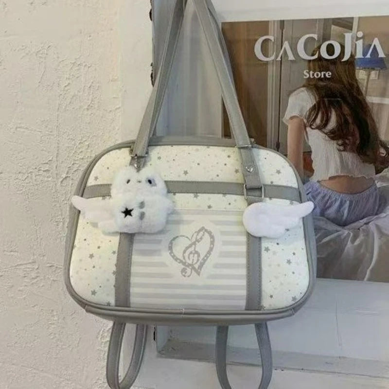 Autumn Japanese Messenger Shoulder Bag Large Capacity Office Commuter Bag for Women Textured Casual and Simple Style School Bag