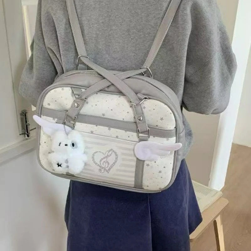 Autumn Japanese Messenger Shoulder Bag Large Capacity Office Commuter Bag for Women Textured Casual and Simple Style School Bag