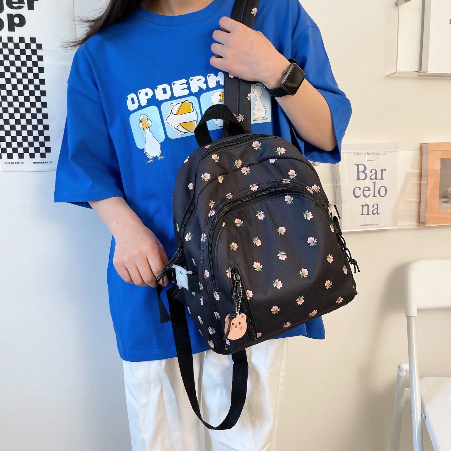 Mini Backpack Ins Niche Japanese and Korean Style Elementary School Student Backpack Printed Small Backpack New Casual Backpack