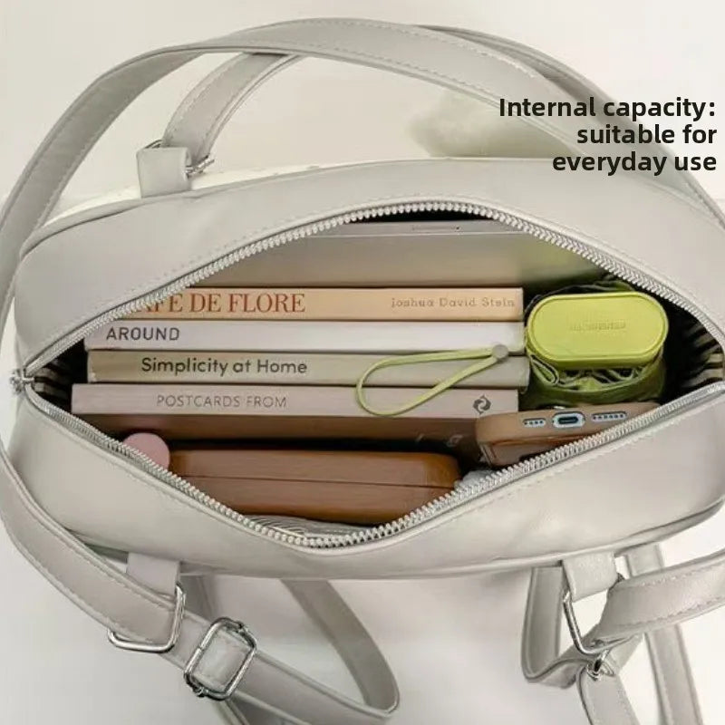 Autumn Japanese Messenger Shoulder Bag Large Capacity Office Commuter Bag for Women Textured Casual and Simple Style School Bag