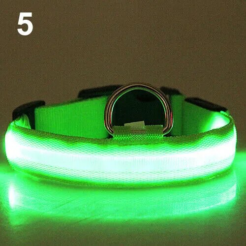 LED Pet Dog Cats Collar Night Flashing Glow In The Dark Puppy Pet Dog Leash