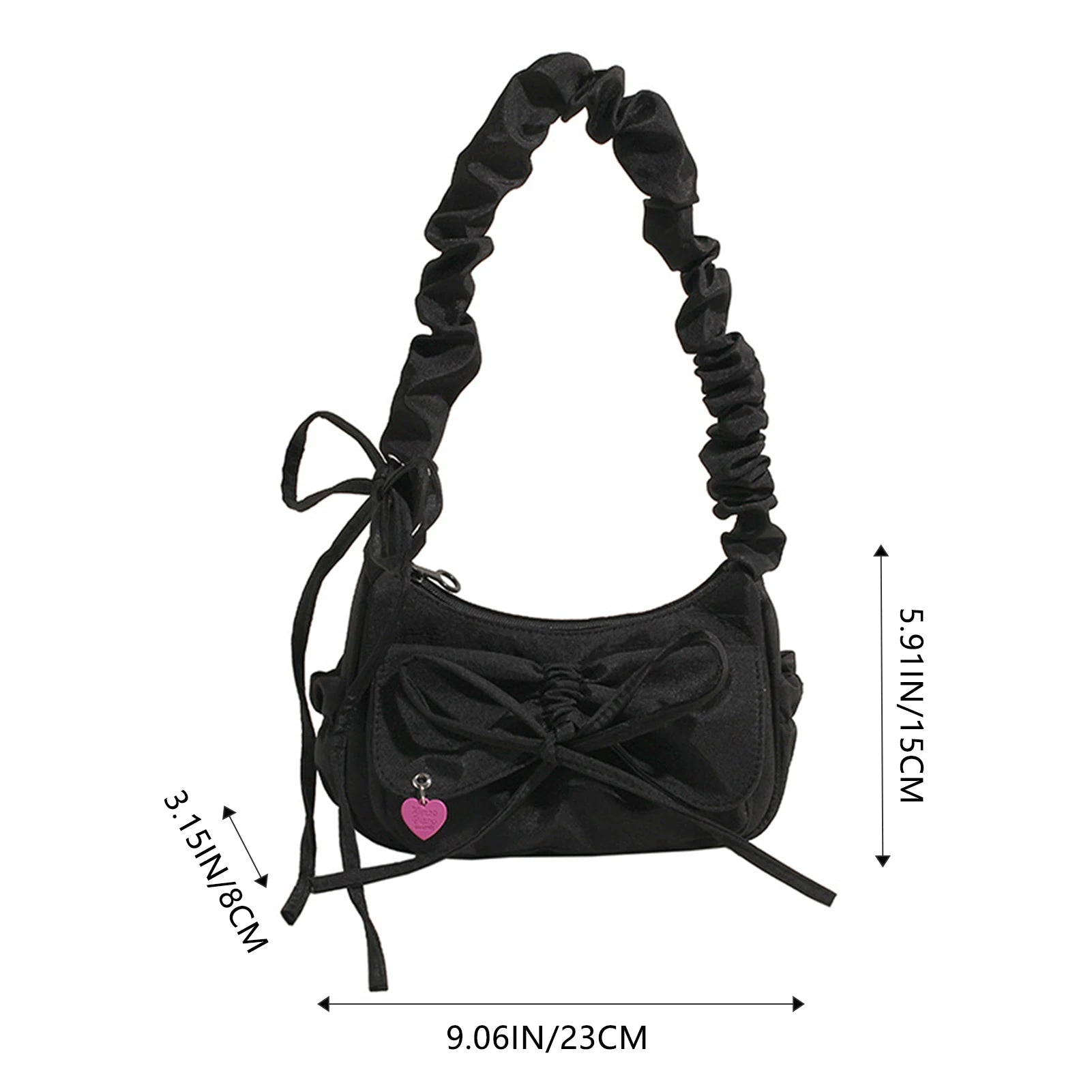 1Pcs/Lot Black Bow Casual Shoulder Bags for Women Korean Style Washed Denim Summer Handbag Exquisite Gift for Ladies Birthday