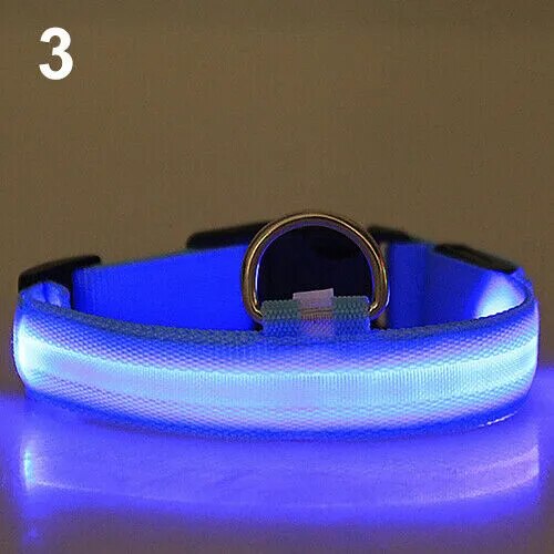 LED Pet Dog Cats Collar Night Flashing Glow In The Dark Puppy Pet Dog Leash