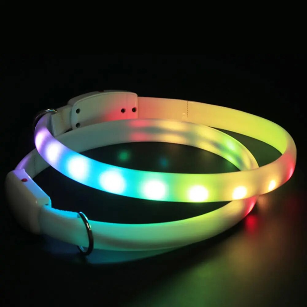 Led Dog Collar Cuttable Led Pet Collars Rechargeable Comfortable Luminous Accessories for Dogs Pet Supplies Flashing Dog Collar