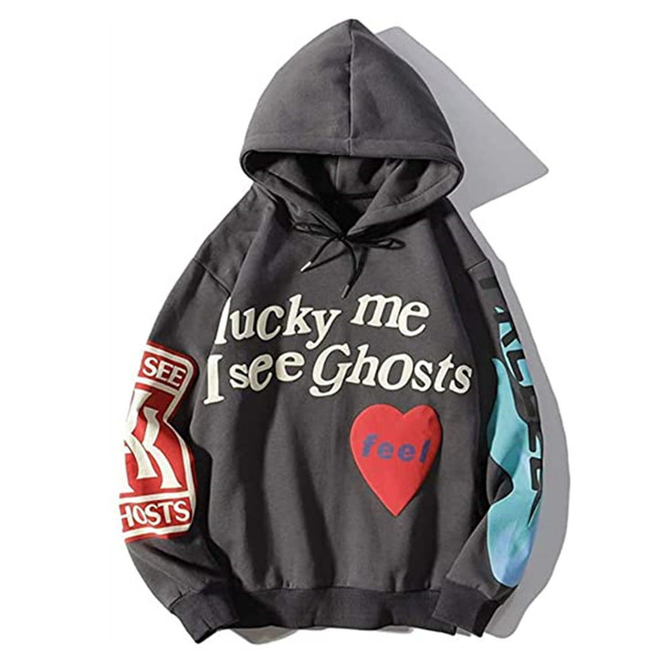 Lucky Me I see Ghosts Hoodie, Kanye West Grunge Hoodies