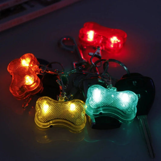 Led Dog Collar Pendant Rechargeable Pet Usb Luminous Collar Pendant Pet Flash Light Leash Dog Bone Design Decoration Dog Necklace
