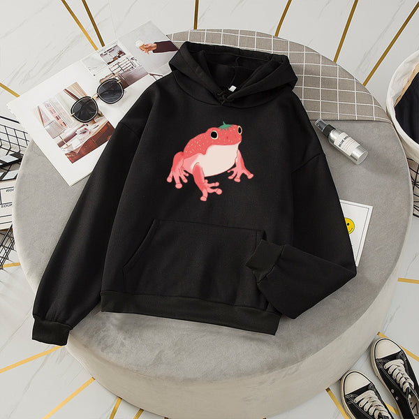 Kawaii Strawberry Frog Hoodie