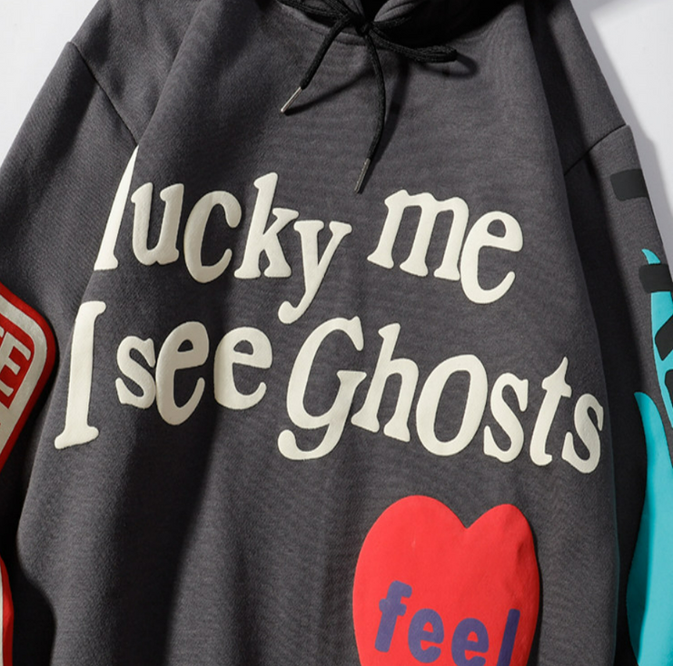 Lucky Me I see Ghosts Hoodie, Kanye West Grunge Hoodies