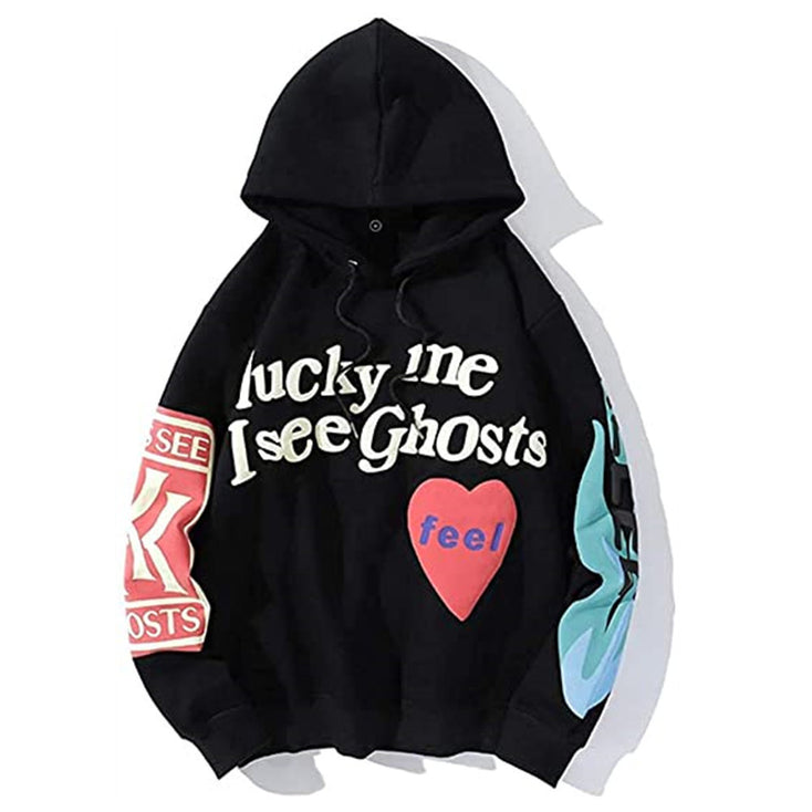 Lucky Me I see Ghosts Hoodie, Kanye West Grunge Hoodies